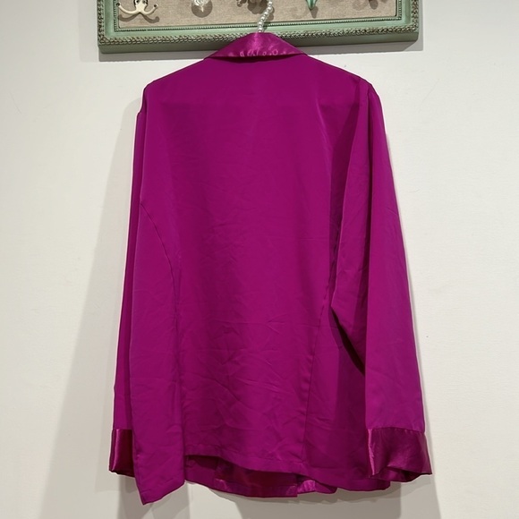 Vintage Victoria's Secret Purple double button satin Blazer Jacket Size Large - Picture 6 of 7